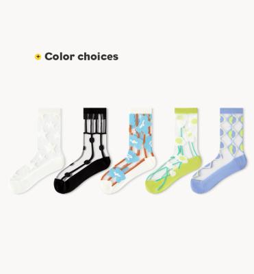 China QUICK DRY Wholesale glass stockings children's summer thin mesh breathable mid-tube socks Academy style wear crystal sandals socks for sale