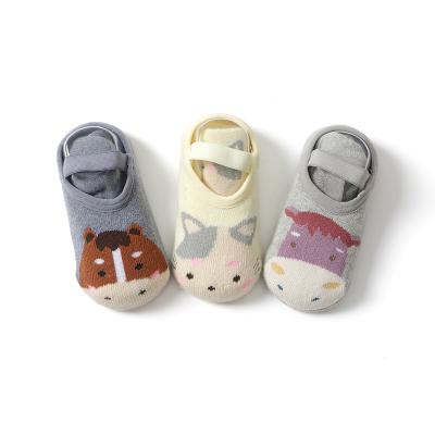 China Breathable Winter thickening Short warm Boat Socks Baby Floor  Anti Slip anti-drop  Baby Cotton Socks Cute Cartoon Boneless Loose Mouth for sale