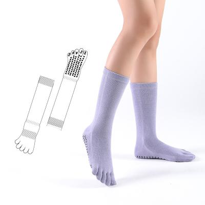 China Cotton Fall and winter Indoor Professional Anti Slip four seasons five toes women Yoga socks Wholesale for sale