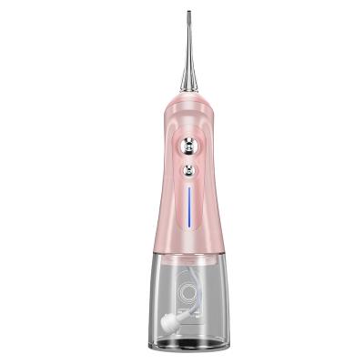 China IPX7 Waterproof Portable Dental Water Flosser Irrigator Oral Design Good For Travel USB Soft Pink White for sale