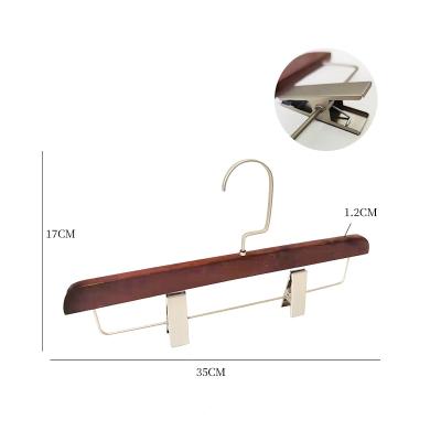 China Best Selling Antique Modern Flange Hook Hanger Nickel Bead Wooden Wardrobe Trouser Hangers For Pants Clothes for sale