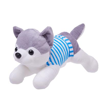 China Wholesale Custom Soft Plush Soft Toy Lying Siberian Puppy OEM Puppy Stuffed Animals Plush Toys for sale