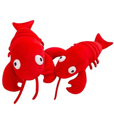 China Super Soft Custom Stuffed Lobster Plush Toy Fur Huggable Big Eyes Soft Red Lobster Plush Toy Decor For Kids Adult for sale