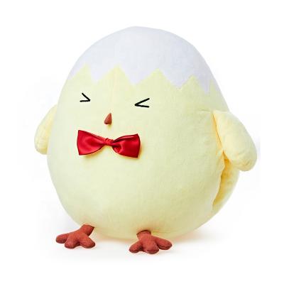 China Custom Yellow Plush Chick Pillow Toys Chickens Cushion Round Stuffed Sitting Pillows Winter Hand Warmer Stuffed Toy Cushion Custom for sale