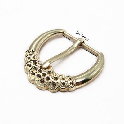 China Eco-firendly 34.5MM Metal Coat Gold Belt Buckle Rhinestone Buckle for sale