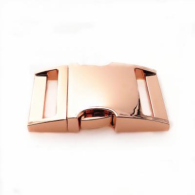 China Metal Buckle Rose Gold Metal Zinc Alloy Buckle Dog Collar Quick Release Side Buckle For Dog Accessories for sale