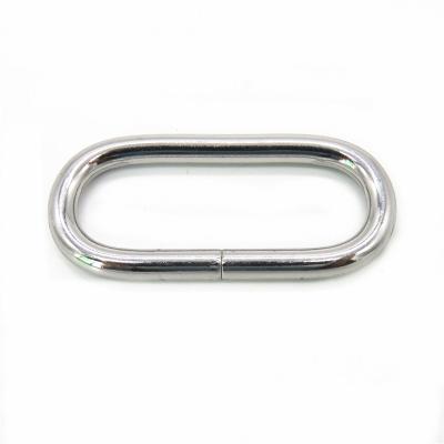 China Eco-firendly 38mm Silver Plated Oval O Ring Buckle For Bag for sale