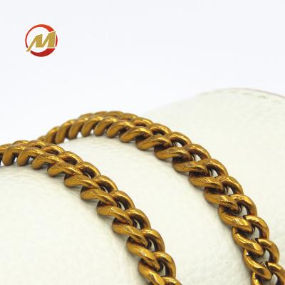 China Eco-firendly Vintage Gold Plated Hand Chain Leather Handbag Metal Bag Chain Lady Bag Chain for sale