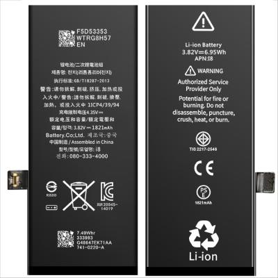 China Cell Phone Cell Phone Battery Rechargeable Lithium Ion Battery For iPhone 8 Battery for sale