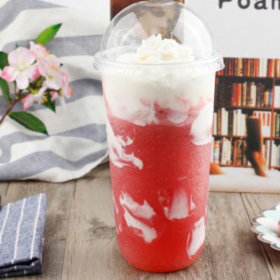 China Custom LOGO Printed Clear PP Disposable Plastic U Cup Disposable / Eco-friendly Shape Juice Boba Milk Bubble Tea Cup With Lids for sale