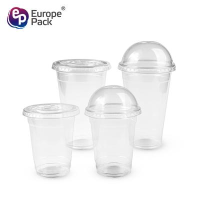 China 12oz 16oz Disposable Clear Cold Logo Drinking Cup Custom Printing Pla Disposable Plastic Cups With Lid for sale