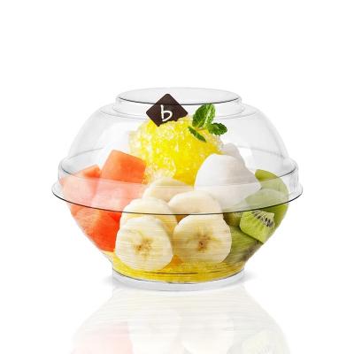 China Promotion High Quality Disposable Round Design Clear Plastic 90ml Mini Bowl With PET Lid for sale