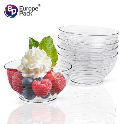 China Latest Design Disposable High Quality Disposable Plastic Round Clear Coconut Bowl For Dessert for sale