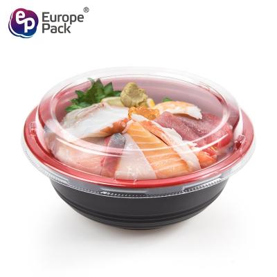 China Wholesale PP Microwave Disposable Plastic Round Noodle Bowl Disposable Takeout Container With Lid for sale