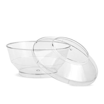 China Factory Manufacturers Disposable 4oz Salad Fruit Dessert Clear Plastic Bowls With Lid for sale