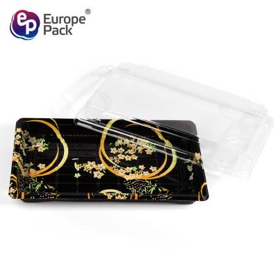 China Disposable Food Grade 9.5 Inch High Quality Black Sushi Container for sale