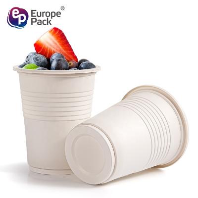 China Europe-Pack 9 Ounce 250ml High Quality Cornstarch Food Grade Biodegradable Nature PP Color Plastic Juice Cup for sale