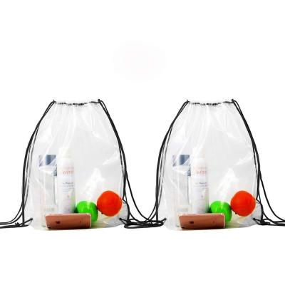 China Promotional Bag Security Approved Waterproof Clear Drawstring Bag Gym For Stadium, Concert, Sports, Travel for sale