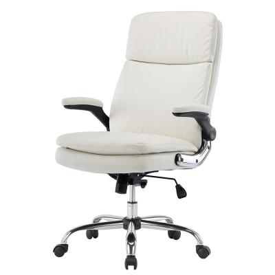 China White High Quality Ergonomic Chair Adjustable (Height) Arms Leather Upholstery Office Swivel Chair Office Armchair for sale