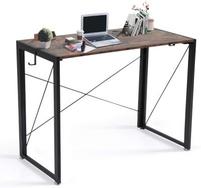 China Adjustable (Height) Writing Computer Desk Modern Simple Study Folding Desk Rustic Brown Laptop Table for sale