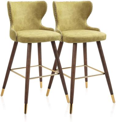 China Modern Gold Velvet Fabric 4 Led Frame Wire Side Chair Steel Base Desk Sneak Counter Stool Without Arms for sale