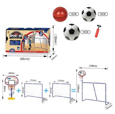 China High Quality Outdoor Three Playset Models Basketball Hoop And Football Goal 3 In 1 Outdoor Funny Sports Toys For Children for sale