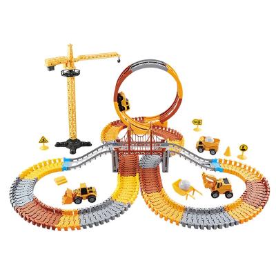 China Toy New DIY Assembly Building Race Tracks Electric Building Track Car Diecast Toy For Children for sale