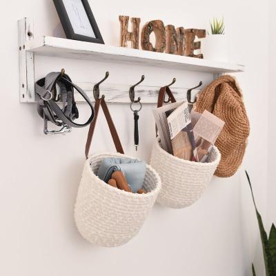 China Handles Hanging Jute Basket Wall Rope Baskets For Plant for sale