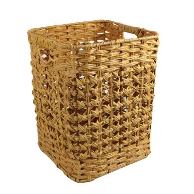 China 2020 Sustainable Excellent Quality Plastic Rattan Wicker Collapsible Collapsible Laundry Basket For Kitchen for sale