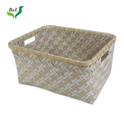 China 2021 sustainable fashion picnic folding fruit basket and nice design pp tidy home rattan for sale