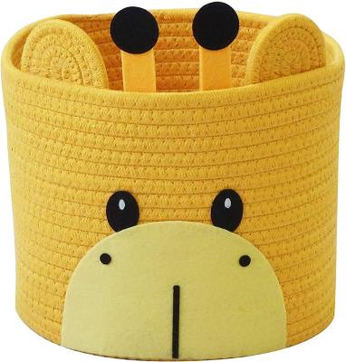 China Minimalist Cute Cotton Rope Woven Storage Basket Easter Desktop Basket for sale