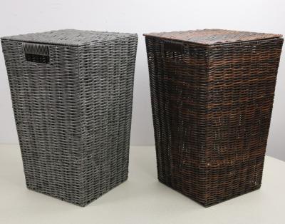 China Sustainable Custom Size Plastic Wicker Basket Storage With Lid Oversized Laundry Basket for sale