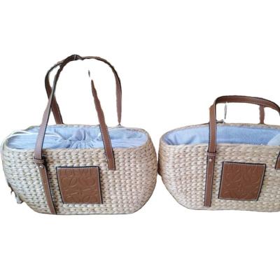 China 100% Natural Straw Woven High Volume Tote Bags Hand-crafted Eco-friendly Classic Style for sale