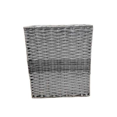 China A washable garment basket with a cover and handle woven from plastic rattan for sale