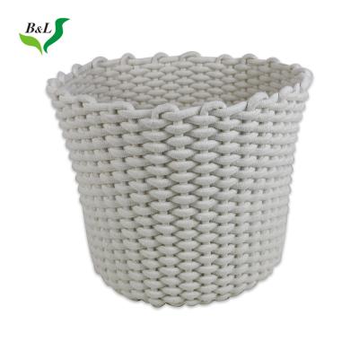 China China Sustainable Fashion Cotton Yarn Storage Handwoven Laundry Basket for sale