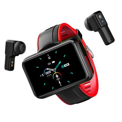 China In-ear new launched products 2 in 1 smart watch with wireless invisible smart watch wristband fitness earbuds smart watch tws earphone for sale