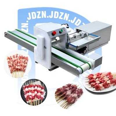 China Professional Stainless Steel BBQ Meat Skewer Machine Barbecue Kebab Cube Skewing Box Maker For Satay Mutton for sale