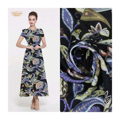 China Factory discount stain resistant digital printing cheongsam dress mulberry silk crepe De chine fabric 140cm for sale