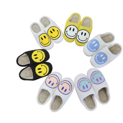 China Wholesale Winter Happy Indoor Warm Cotton Fashion 2021 Fashion Trend Indoor Happy Cotton Home Ladies Lovers Fluffy Slippers for sale