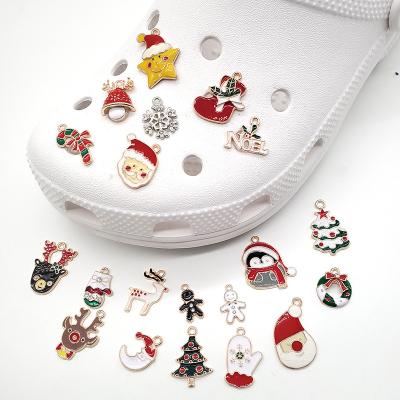 China Clog Charms Wholesale High Quality Christmas Clog Alloy Shoe Charms Shoe Decoration Alloy Clog Charms Custom For Shoe Charms Christmas for sale