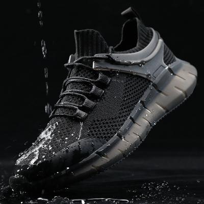 China CUSHIONING OEM Men's Waterproof Fly Knit Comfortable Sports Running Shoes Customize Logo Waterproof Breathable Sports Shoes Men Shoes for sale