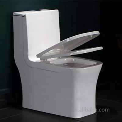 China Double-Flow Ceramic Sanitary Ware Bathroom Toilet One Piece Strap 100mm With Slow Down Seat Cover for sale