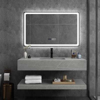 China Large Hung Marble Cabinet Basin Vanity Sink Wall Stone Vanity Basin Modern Artificial Solid Outdoor Single Basin Sink for sale