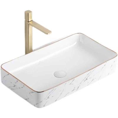 China Modern Hot Sale Workmanship Decorative Bathroom Ceramic Material Art Basin Sink for sale