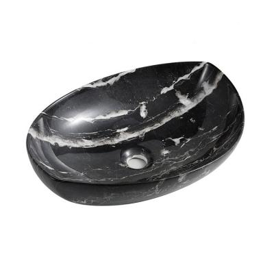 China Wholesale Modern Elegant Oval Antique Ceramic Bathroom Sink Countertop China Hotel Dining Room China Color Hand Wash Basin Black Marble for sale