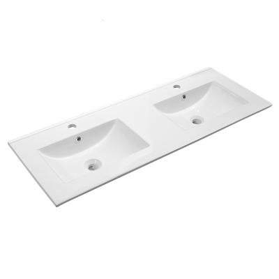 China China Supplier Modern Sanitary Ware Large Size Ceramic Thin Edge Double Basin Rectangle Sink High Quality Ceramic Sink for sale