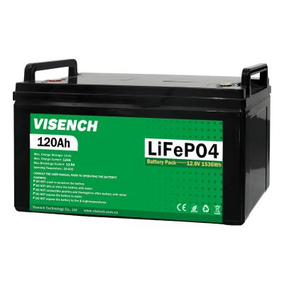 China Visench Energy Storage Battery Customization 12v 120ah RV Lithium Iron Phosphate Battery 12V Lifepo4 Battery zu verkaufen