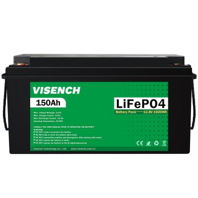 Cina Sistema solare Visench Lifepo4 Batterie a ioni di litio Lifepo4 12V 150AH Batterie a ioni di litio in vendita