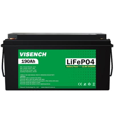 Cina Visench Solar System Lifepo4 Battery Pack Batterie agli ioni di litio Lifepo4 12V 190AH Batterie agli ioni di litio in vendita