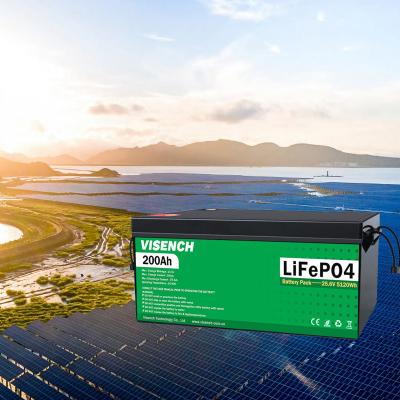 中国 Visench Direct factory  Lithium 12V 24V 100Ah 120Ah 200Ah Deep 6000 Cycles with BMS for solar battery 12v 100ah 販売のため